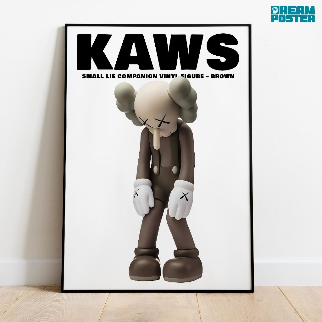 Kaws Hypebeast Poster - ฟิกเกอร์ไวนิลคู่หูโกหกขนาดเล็ก Frameblock