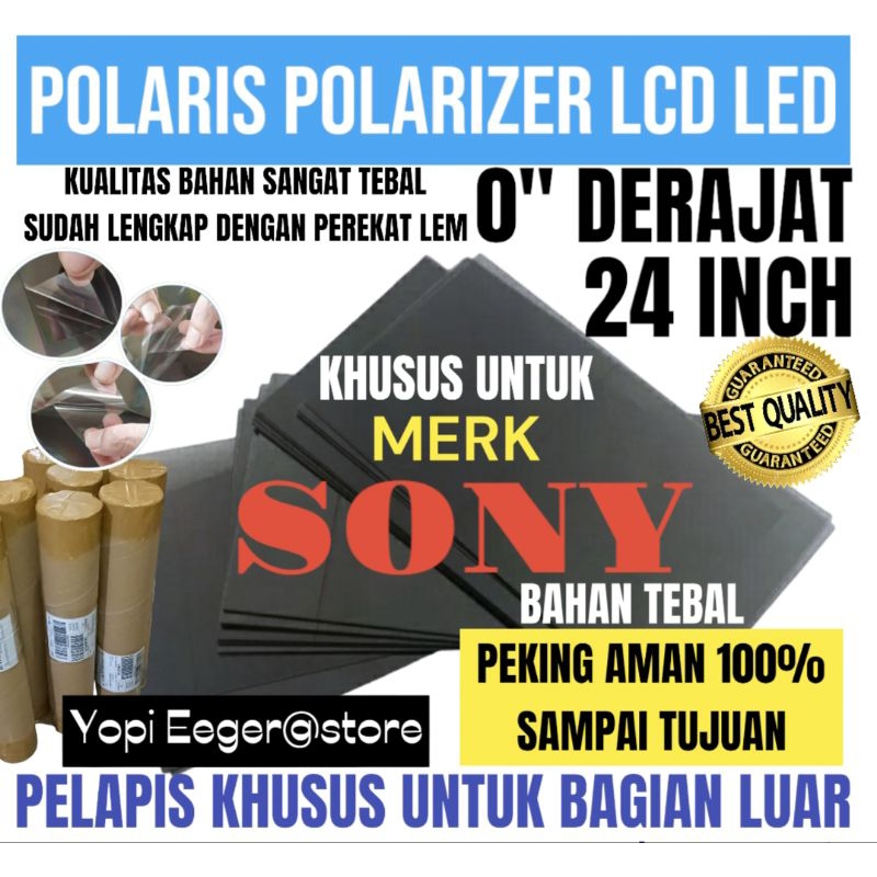 POLARIS POLARITIZER LCD LED SONY 24" นิ้ว 0" เคลือบฟิล์มพลาสติก DEGREE พิเศษสําหรับภายนอกหรือด้านหน้