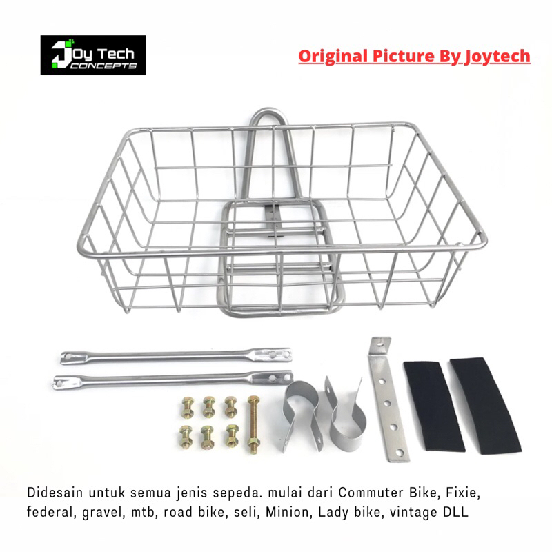 Hitam One SET BIKE Basket PACKAGE - CHROME SILVER BLACK BIKE Basket COMMAND BIKE feral Touring BIKE ตะกร้าจักรยาน Touring Basket feral Bicycle vintage minion Bicycle