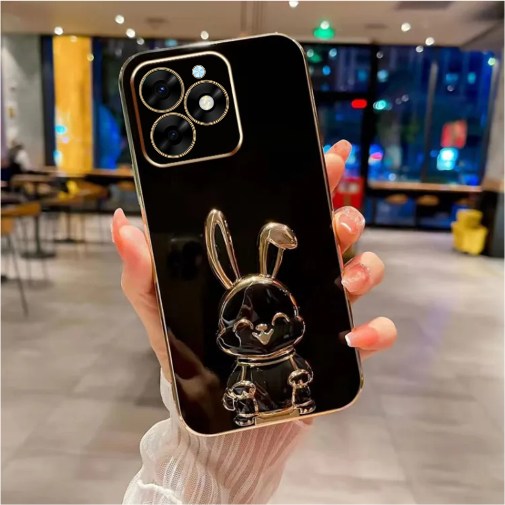 เคสนิ่ม TECNO SPARK 20 20C 20 PRO 20 PRO+ SPARK GO 2024 เคสพรีเมี่ยมฟรีที่วางโทรศัพท์กระต่าย