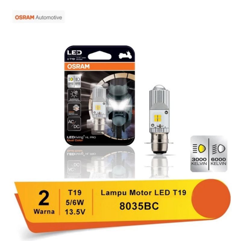 OSRAM 8035BC K1 DUAL สี LED BULB matic bebek ac dc led ขับรถ hl pro h6 m5 led osram 2 สีเลเซอร์