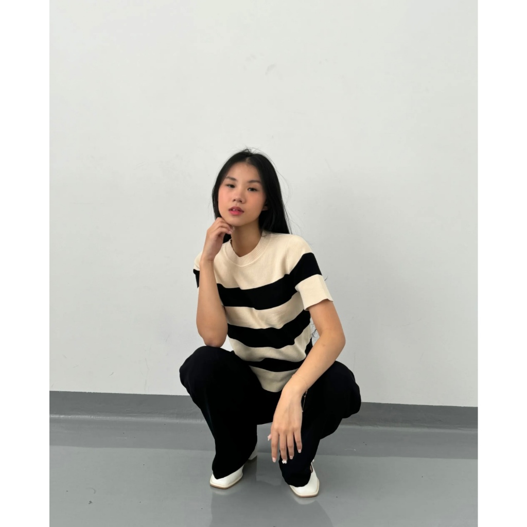 Sf-168 | (SASHA) เสื้อไหมพรมแขนสั้น | เสื้อผ้าผู้หญิง | เสื้อไหมพรม พรีเมี่ยม