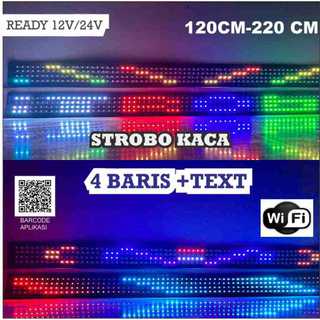 Setrobo kaca 4 baris text animasi wave 12v 24v edit wifi hp