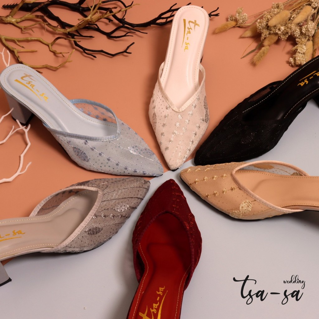 Tsa-sa - รองเท้า Brucade ตาข่ายโปร่งใสสําหรับงานปาร์ตี้ของผู้หญิง - T66