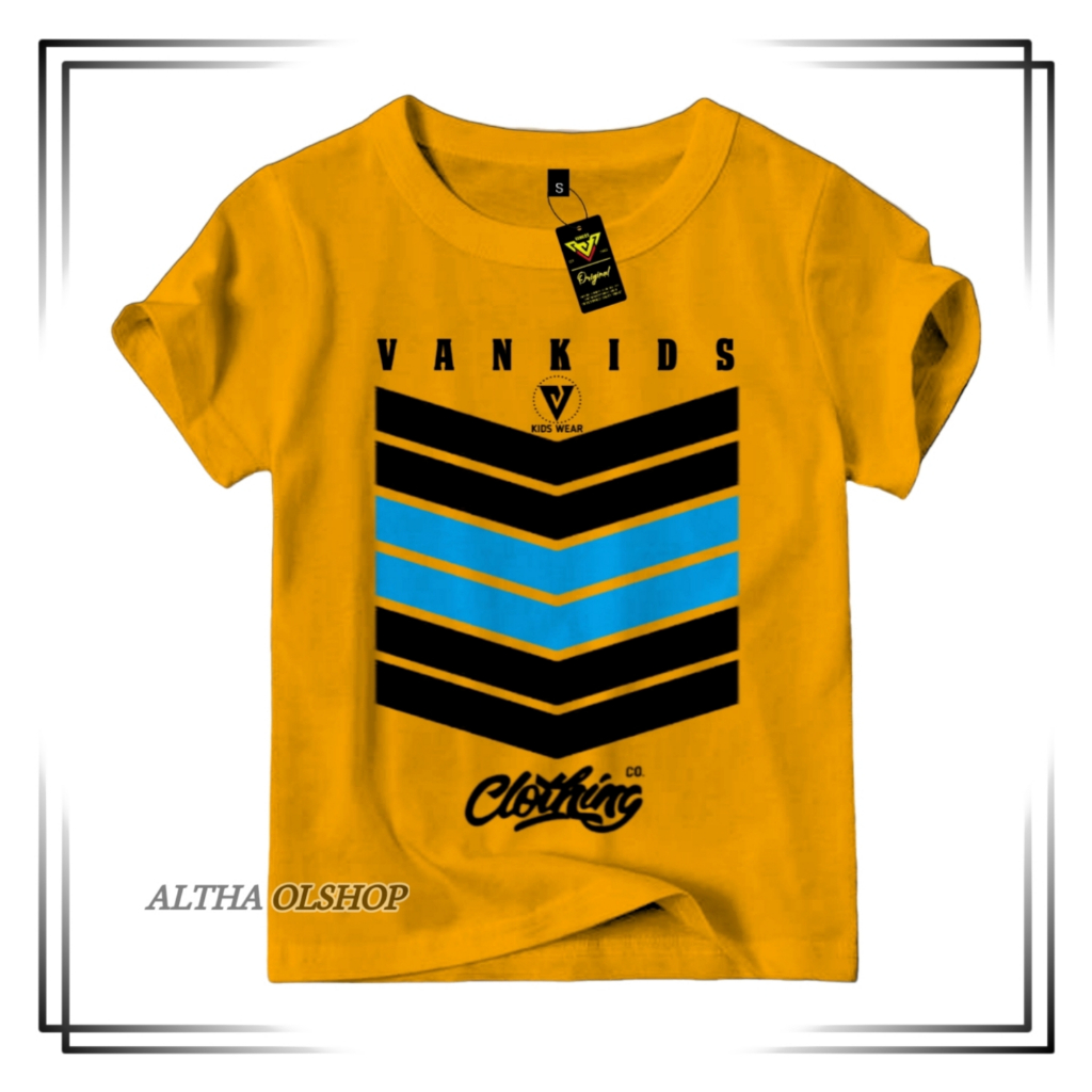 VANKIDS YELLOW GOLD CHILDRENS DISTRO เสื้อยืด // เสื้อผ้าเด็กผู้ชาย 1-10 ปี Distro Tops