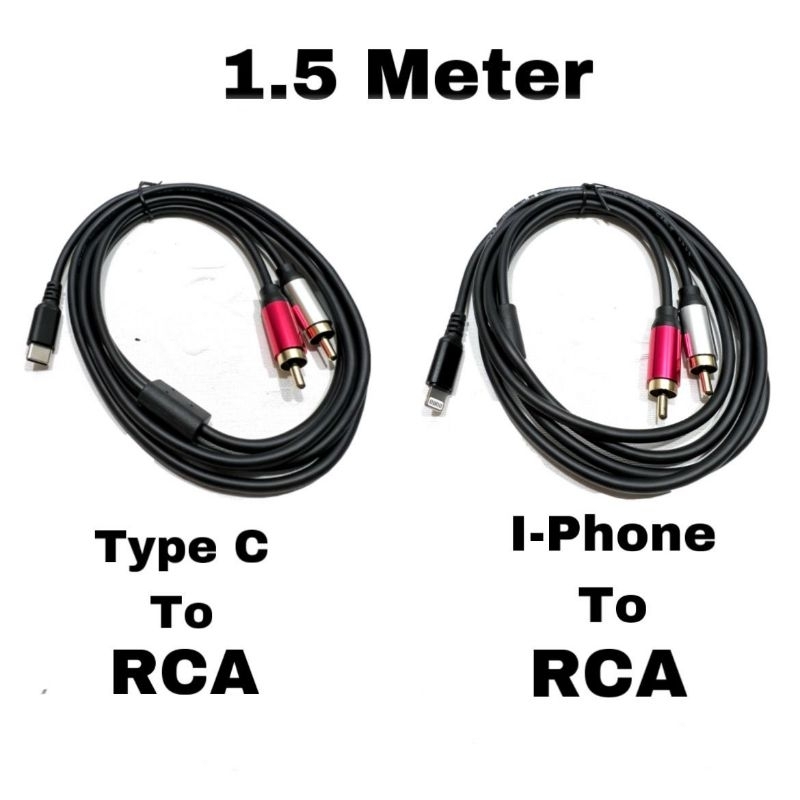 สายสัญญาณเสียง Aux IPhone เป็น RCA - สายสัญญาณเสียงแจ็ค Type C เป็น RCA หรือ android