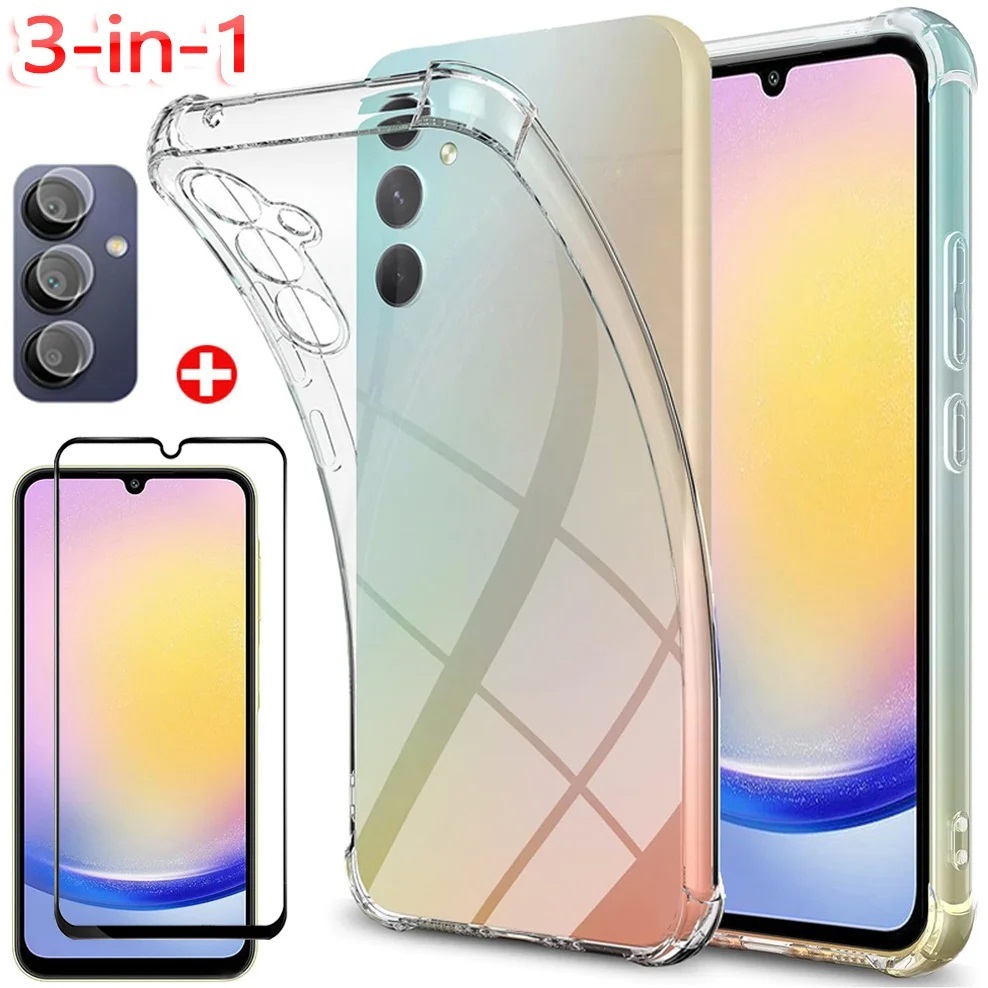 Samsung A15 / A15 A25 5G 3IN1 PACKAGE Case Softcase Tempered Camera Lens Case Casing Hp Samsung A15 
