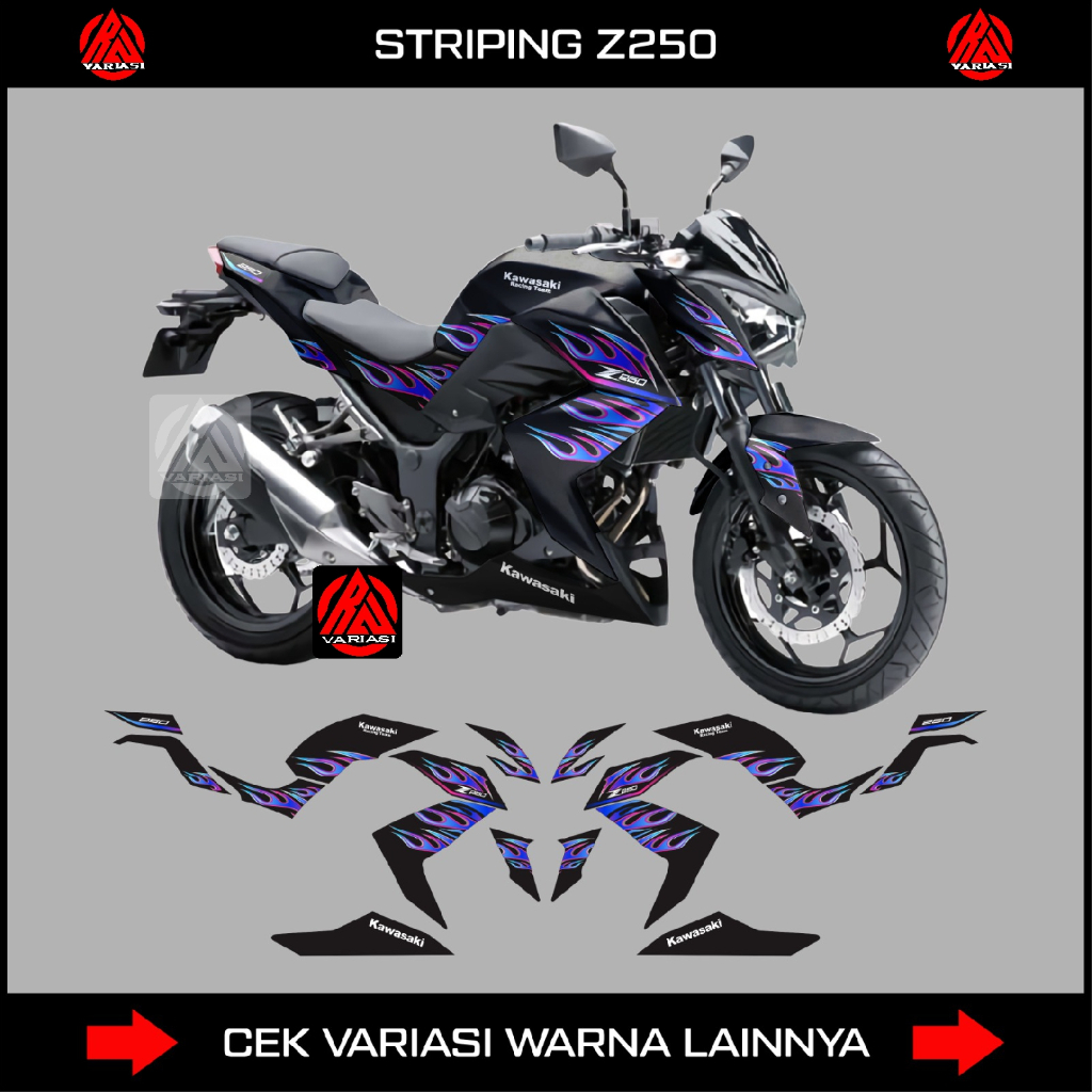 นินจา Z250 STRIPING DECAL / KAWASAKI NINJA Z250 TRIBAL API สติ๊กเกอร์