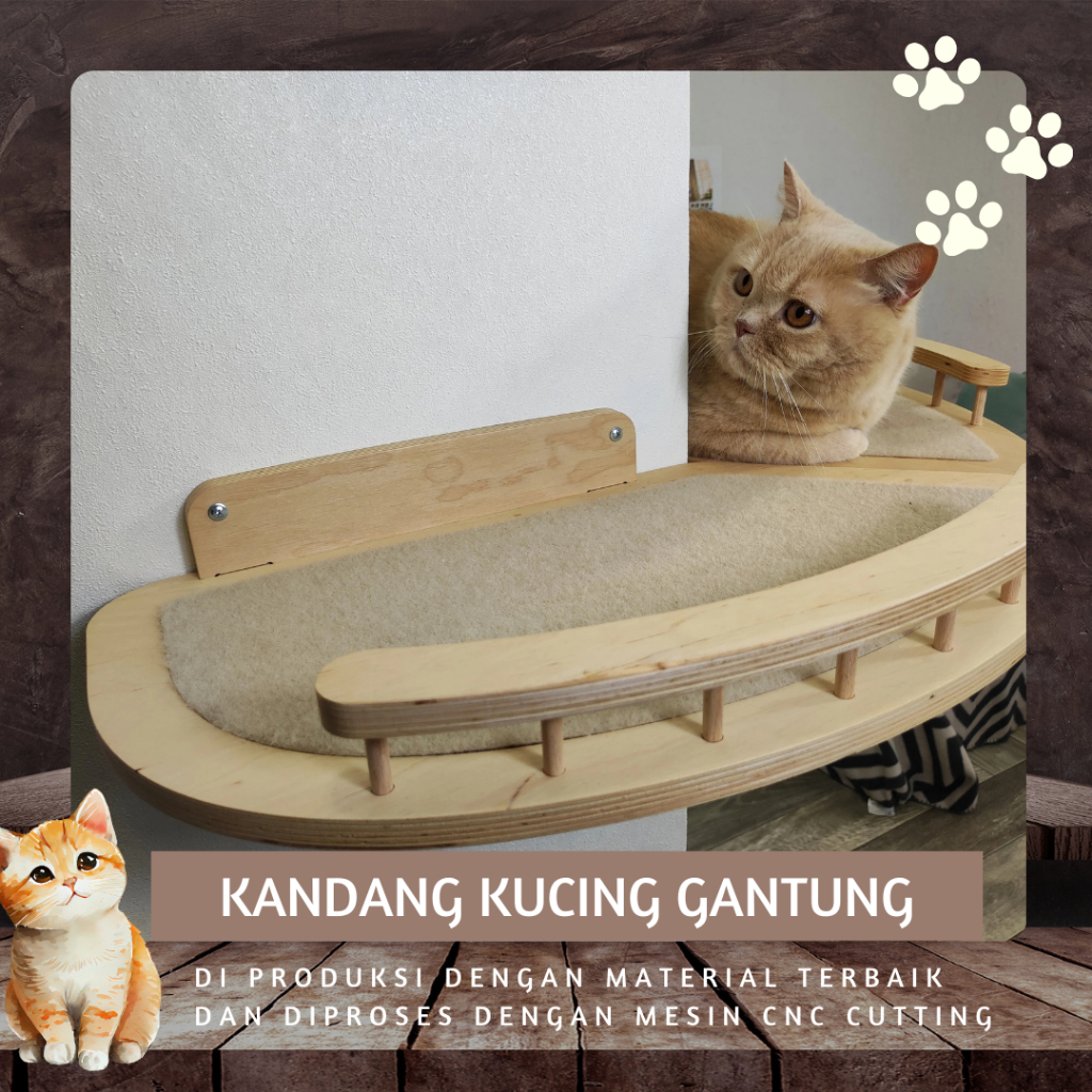 MARVELWOODCUT-SHELF / WALL-MOUNTED CAT SHELF / PLYWOOD CAT HOUSE