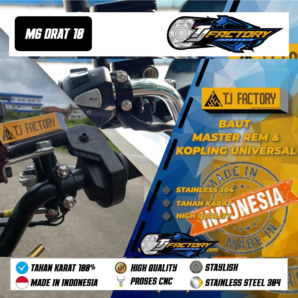 CNC สแตนเลสสตีลสลักเกลียว 1 ชิ้น Master คลัทช์เบรค M6 ด้าย 10 2 ปุ่มโดย TJ โรงงาน Handmade Probolt