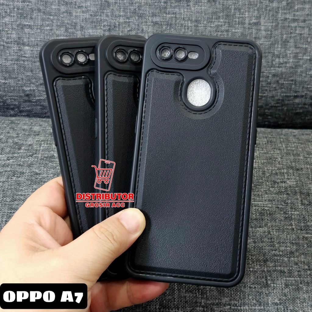 OPPO A7 CASE LEATHER PRO CASE สีดํา OPPO A7