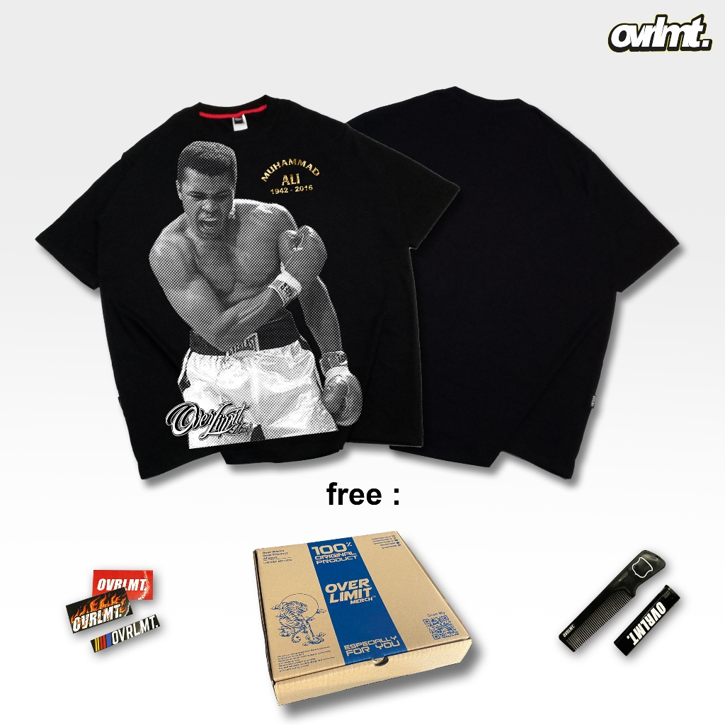เสื้อยืด OVERLIMIT TSHIRT MUHAMMAD ALI | เสื้อยืด Oversized | STREETWEAR STREETWEAR | สีดํา