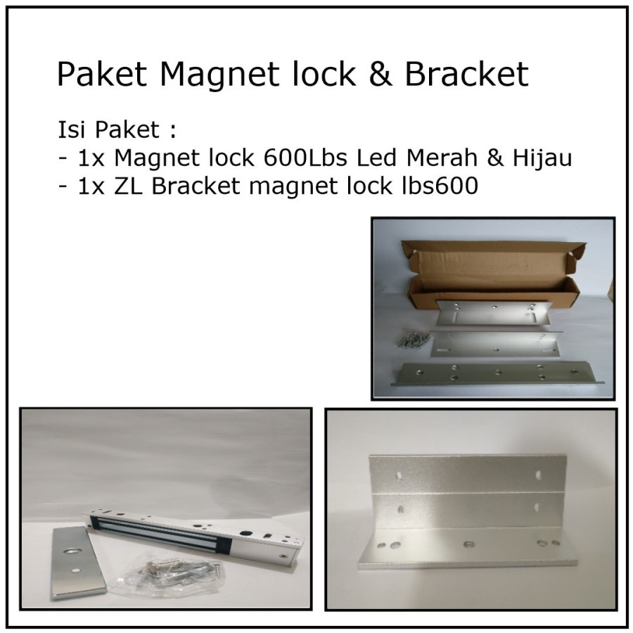 MLock Magnetic Lock Package 600Lbs + ZL Bracket 600Lbs 280Kg