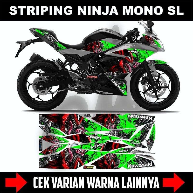 Ninja Mono SL 250 สติ๊กเกอร์ / Kawasaki Ninja Mono SL 250 Venom Edition Motorcycle Striping / Ninja 