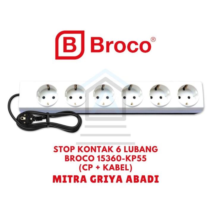Broco 15360-KP55 ซ็อกเก็ต 6 พิน + สาย 1.5 ม. (การป้องกันเด็ก)