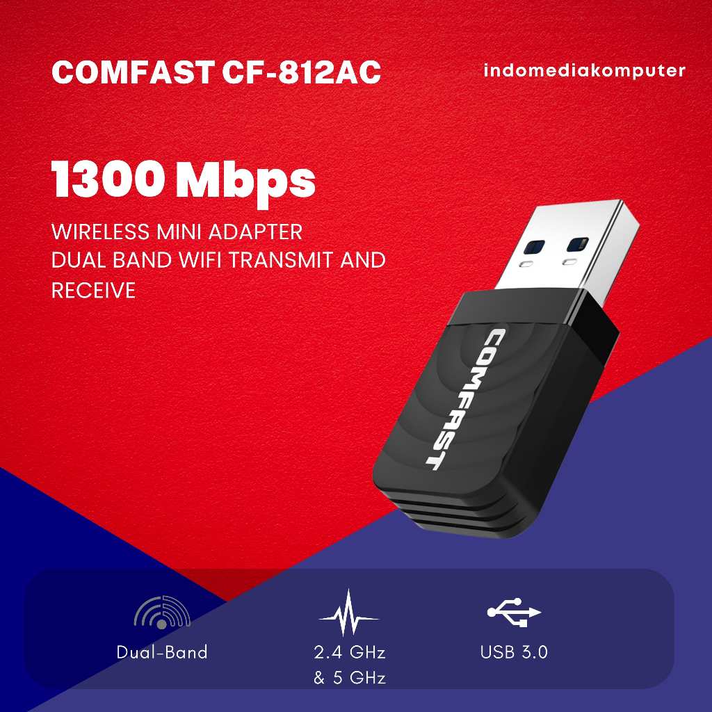 WIFI USB 3.0 1300MBPS DUAL BAND COMFAST CF-812AC