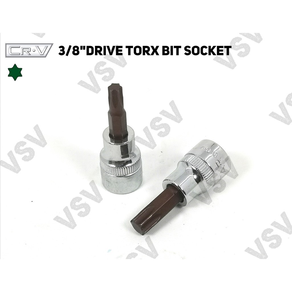 Gestar Torx Bit Socket 3/8"Drive T40-T50 shock L Star Sock