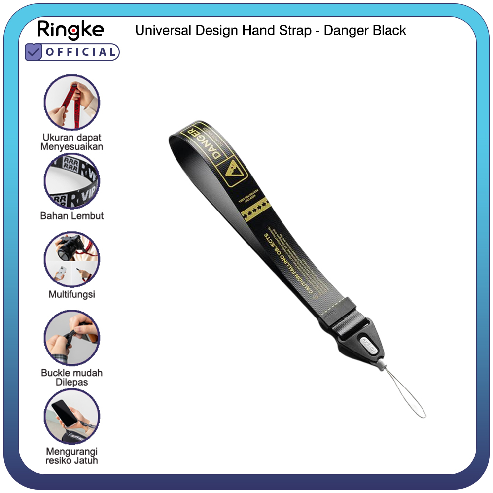Gantungan สายคล้องมือถือ / USB / Flashdisk - อันตราย สีดํา