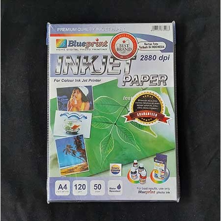 กระดาษอิงค์เจ็ท 120 แกรม / Blueprint Inkjet Paper A4 เนื้อหา 120 แกรม 50 แผ่น
