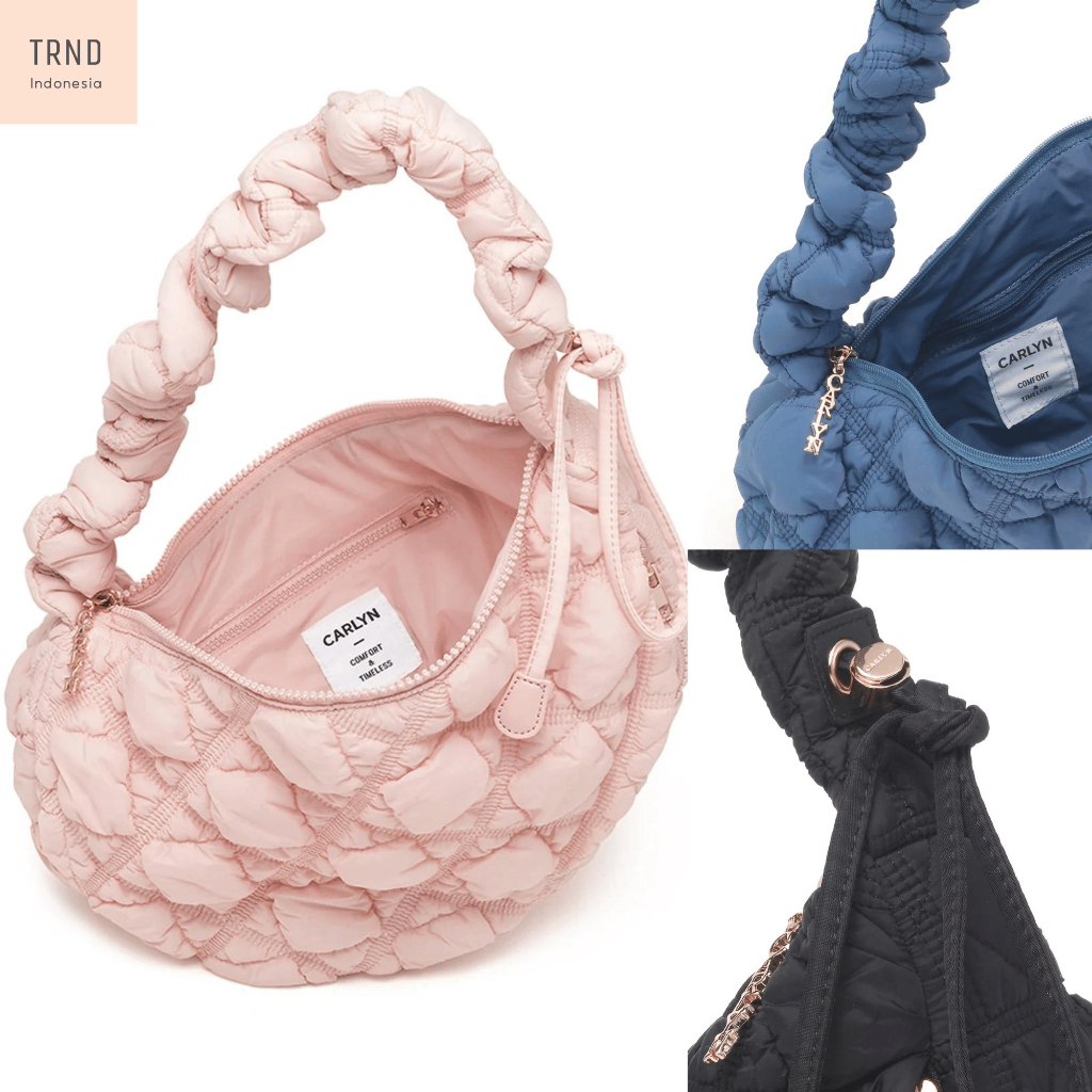 Crlyn กระเป๋าลายนูนพร้อมโลโก้ Cozy Bag Puffy Sling Bag สําหรับผู้หญิง Original Import Bangkok Sb017