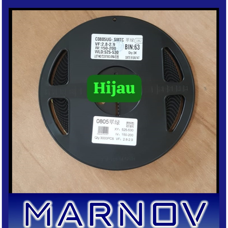 HIJAU LED 0805 สีเขียว SMD สีเขียวมรกต Vf 2.8V