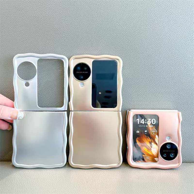 Wave Wavy Case Plain Simple สีสีพาสเทล Oppo Find N2 N3 Flip Oppo Find N 3 N 2 FLIP น่ารัก OPPO FIND 