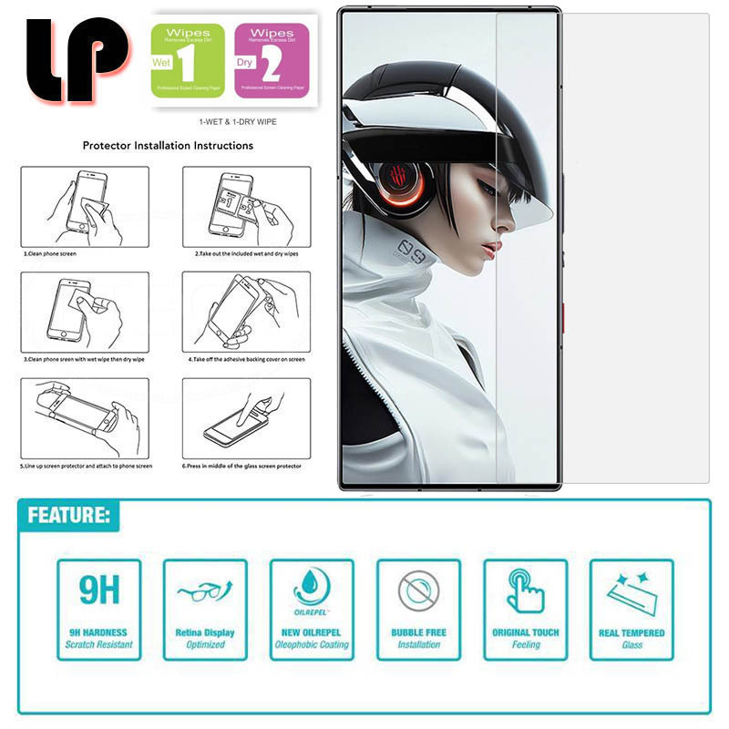 LP HD กระจกนิรภัย ZTE Nubia Red Magic 9 Pro - Pro Plus - Pro+ - 9S Pro - Pro Plus - ฟิล์มกันรอยหน้าจ