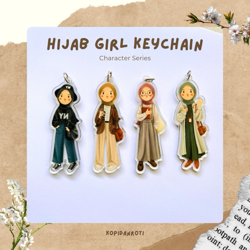 GANTUNGAN Hijab Girl Series พวงกุญแจอะคริลิคพวงกุญแจอะคริลิคสําหรับผู้หญิงฮิญาบ