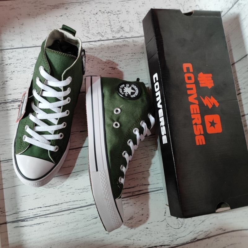 Hijau All-star Converse Semi Boots Army Green Shoes - รองเท้าผ้าใบ ผู้หญิง ผู้ชาย