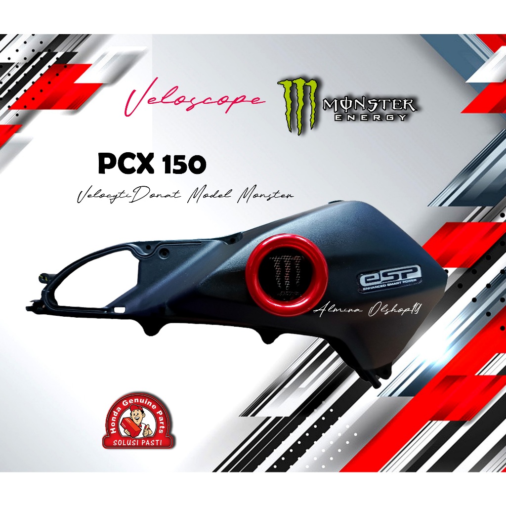 Hitam Pcx 150 กรอง LID AIR FUNNEL รุ่น DONNAT MONSTER Emblem ESP สีดํา