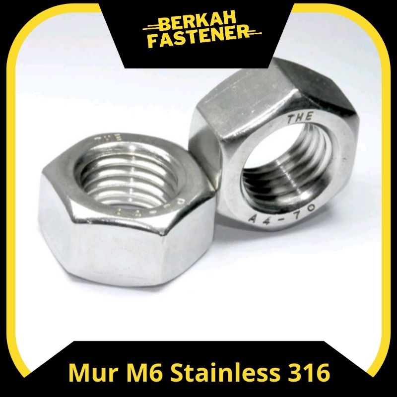 น็อต M 6 สแตนเลส 316