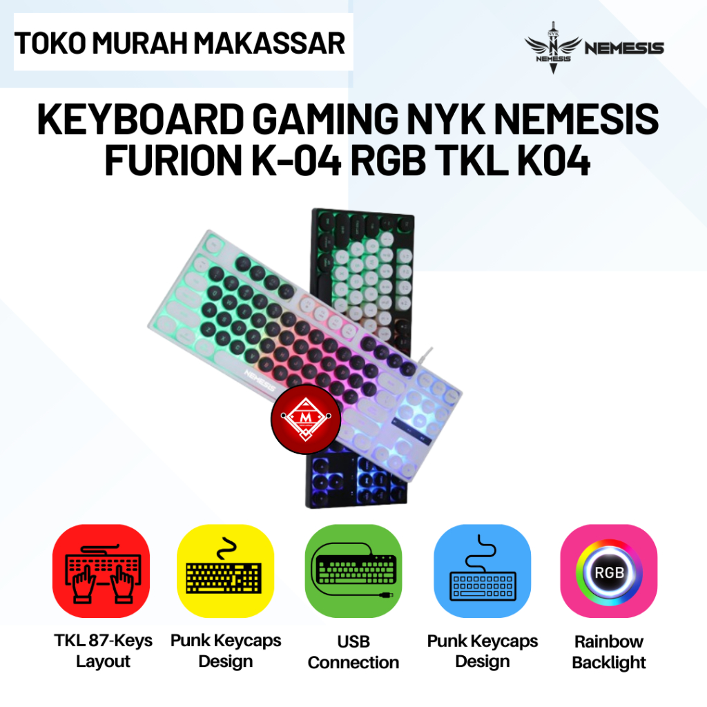 NYK NEMESIS FURION K-04 RGB TKL K04 / KEY14-NYK คีย์บอร์ดเกม