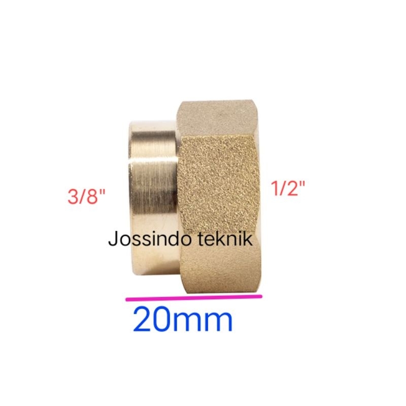 3/8x1/2 ถุงเท้าเกลียวในทองเหลือง / ถุงเท้าเกลียวในทองเหลือง 1/2x3/8