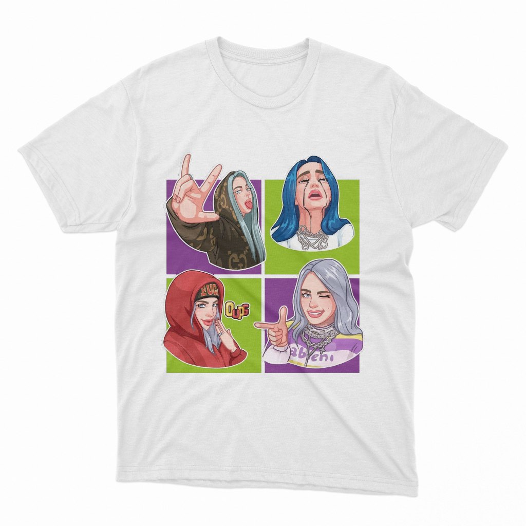 เสื้อยืด Billie Eilish Cartoon Edition