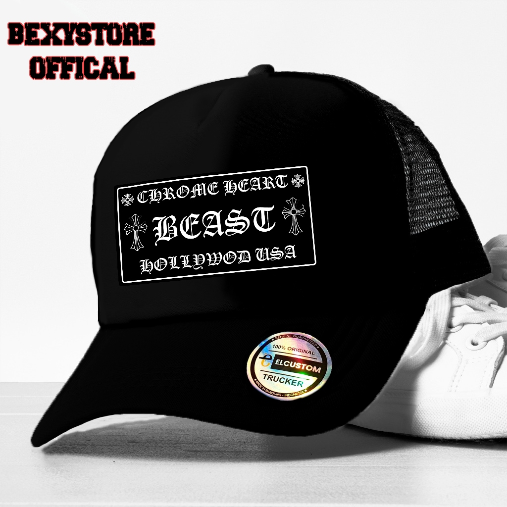 CH BEAST Black Trucker Hat / Band Hat / Baseball Hat / Trucker Hat / Distro Mesh Hat / Premium Hat /