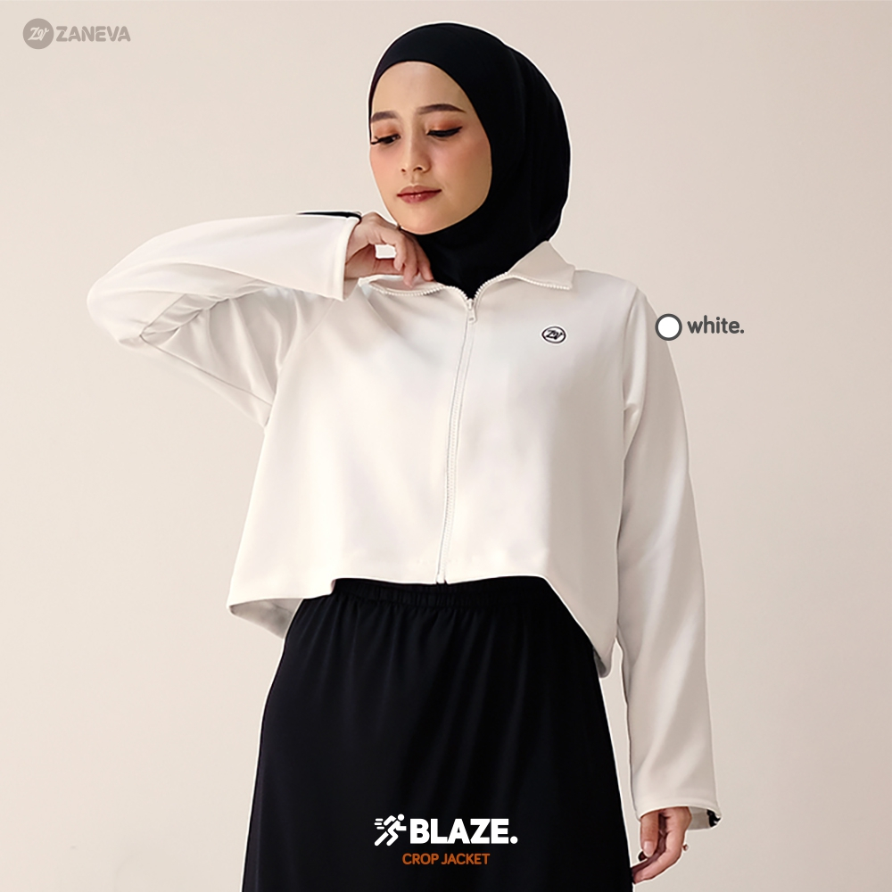 Zaneva - Blaze Outer Crop JUMBO SET Sporty Womens Sports Top Hijab Outfit Sporty Muslimah Running Gy