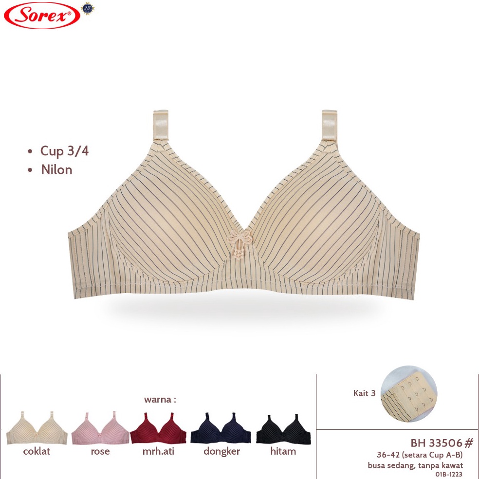 CODE W25L Bh Bra Sorex 3356 Medium Cup 3642 Hook 3 Medium Foam No Wire jx