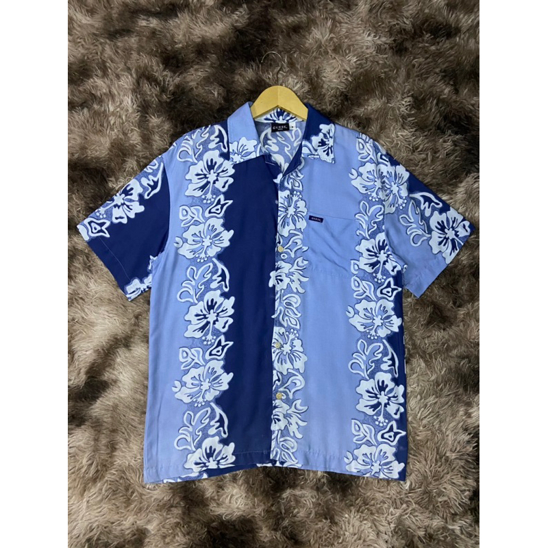 Vintage 90s GUESS JEANS USA GEORGES MARCIANO HAWAII ALOHA RAYON SHIRT