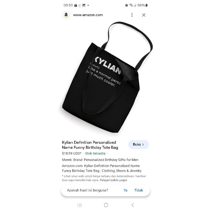 กระเป๋าสะพาย KYLIAN Tote Bag เหมาะกับแล็ปท็อป