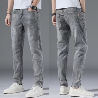 celana panjang pria jeans slimfit stretch cowok hitam abu jens skinny pensil celana denim dewasa laki laki korean style