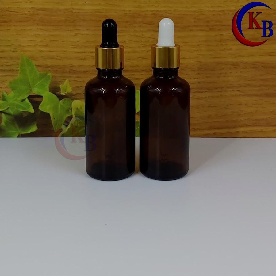 50ML ALUMINIUM DROP SERUM PIPETTE BOTTLE / 50ML THICK BROWN GLASS BOTTLE