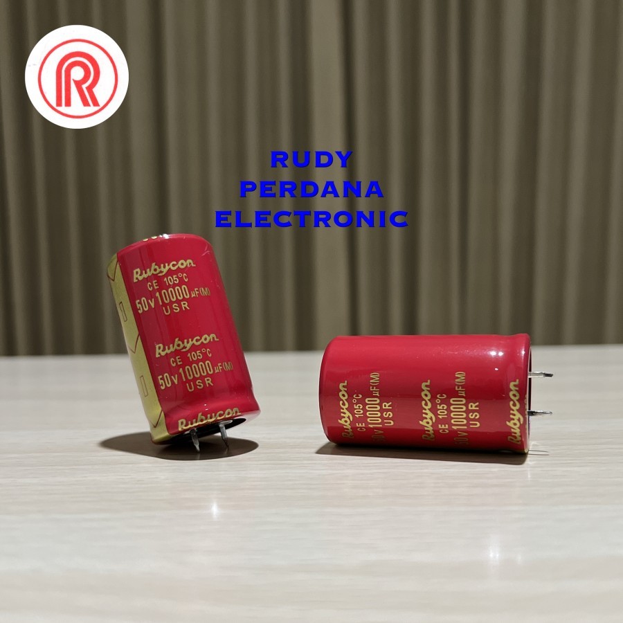ตัวเก็บประจุ ELCO ELKO 10000UF 50V 10000 UF 50 VOLT RUBYCON RED USR
