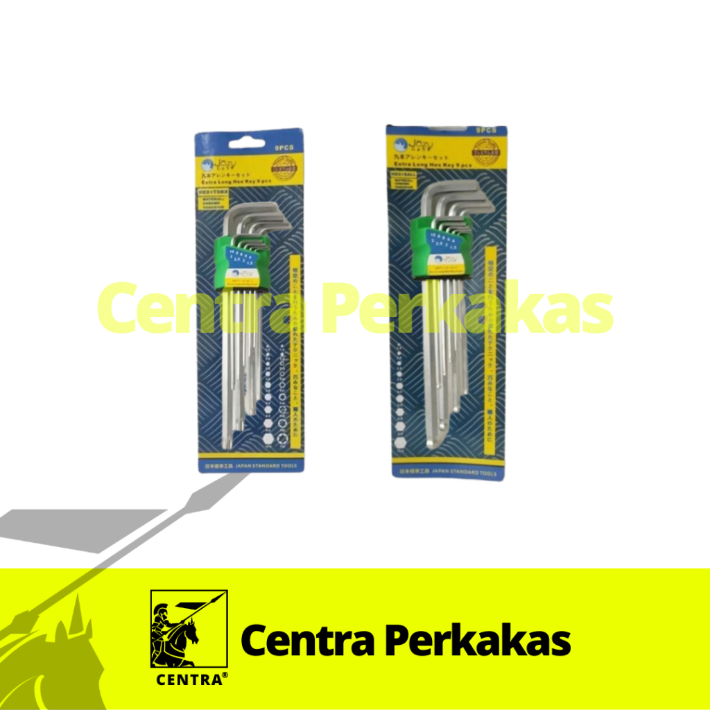 Jozu Extra Long Hex Key 9 ชิ้น Hex Star COMBINATION L Key + Torx Hex Ball ผสม L Key + Ball