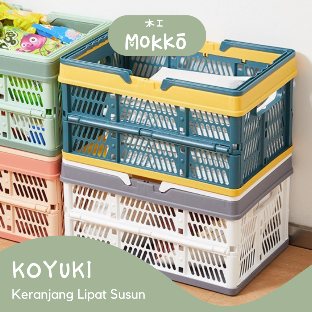 Mekko - KOYUKI ผลไม้ง่ายตะกร้าพับได้อาหารปฏิบัติตะกร้าพับ Organizer ตะกร้ากระเป๋าความงาม Multi-Purpo