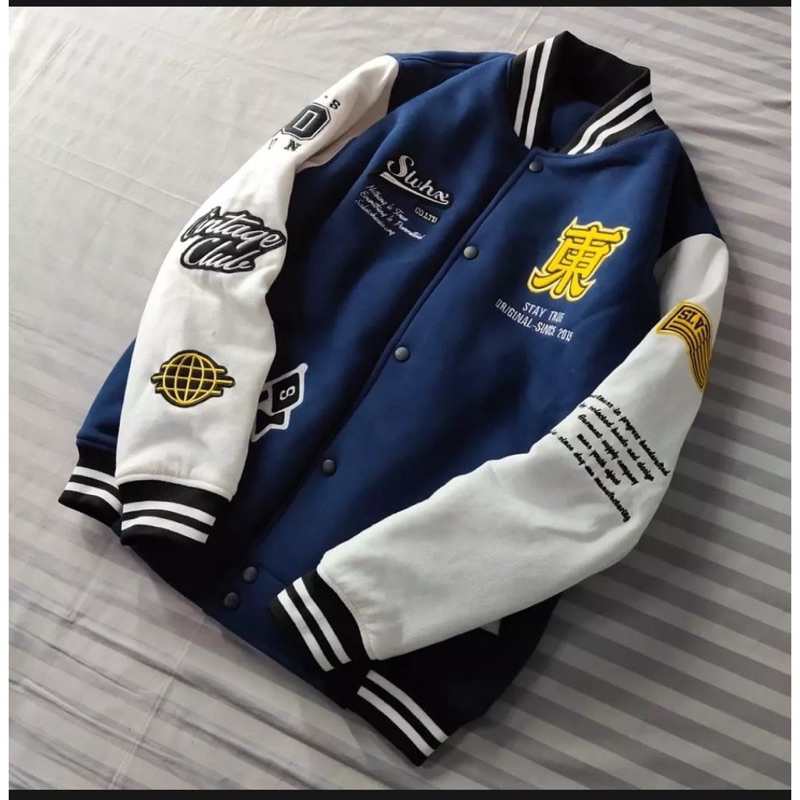 Original Varsity Baseball Jacket พร้อมเย็บปักถักร้อย FULL - Original Varsity Bomber Jacket - เสื้อแจ