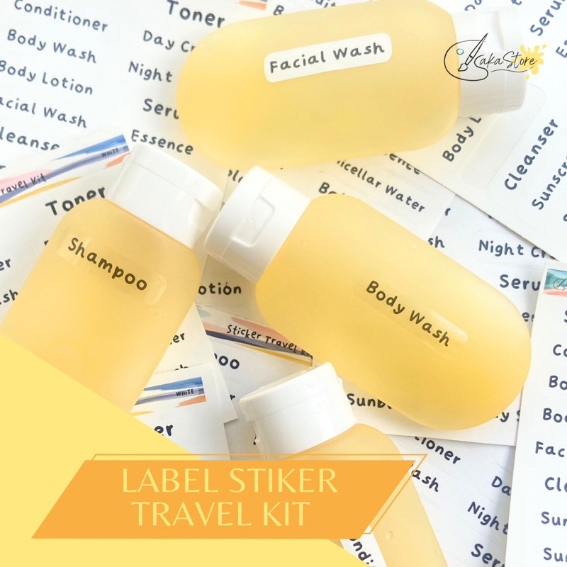 สติ๊กเกอร์ฉลาก TRAVEL KIT BODY CARE AND WATERPROOF SKINCARE