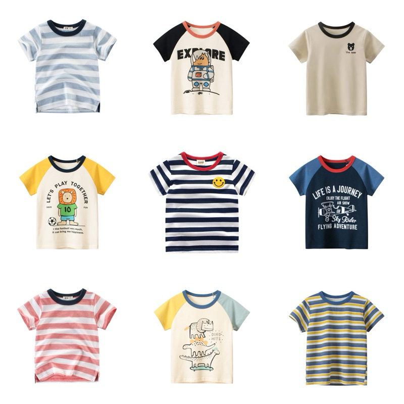 Boy T-Shirt Stripe Words 1-8Y - เสื้อยืดลายทางเด็กชาย