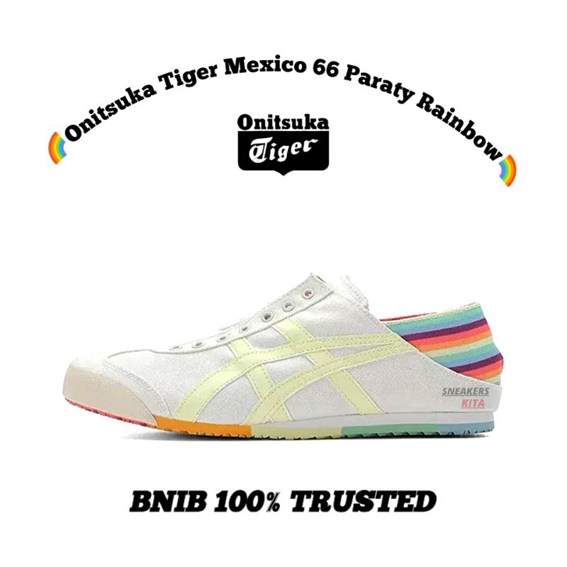 [WOMEN] Slip Onitsuka Tiger Mexico 66 Paraty Rainbow Cream Soft Yellow Shoes 1183A502-100 ของแท้ 100%