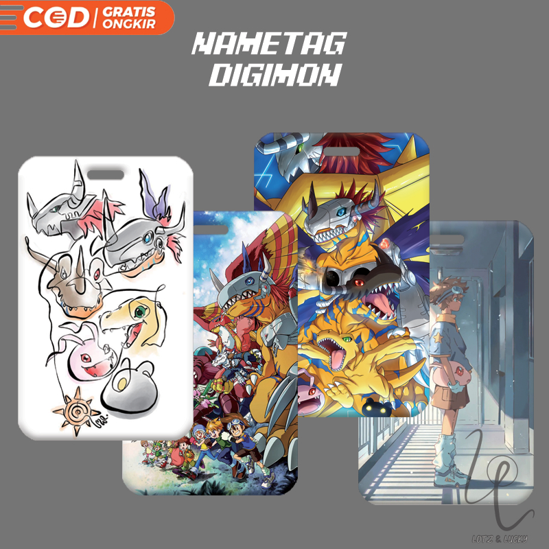 (N009) Digimon Nametag Without Strap / Digimon Card Holder / Agumon ID Card / Anime Card Holder