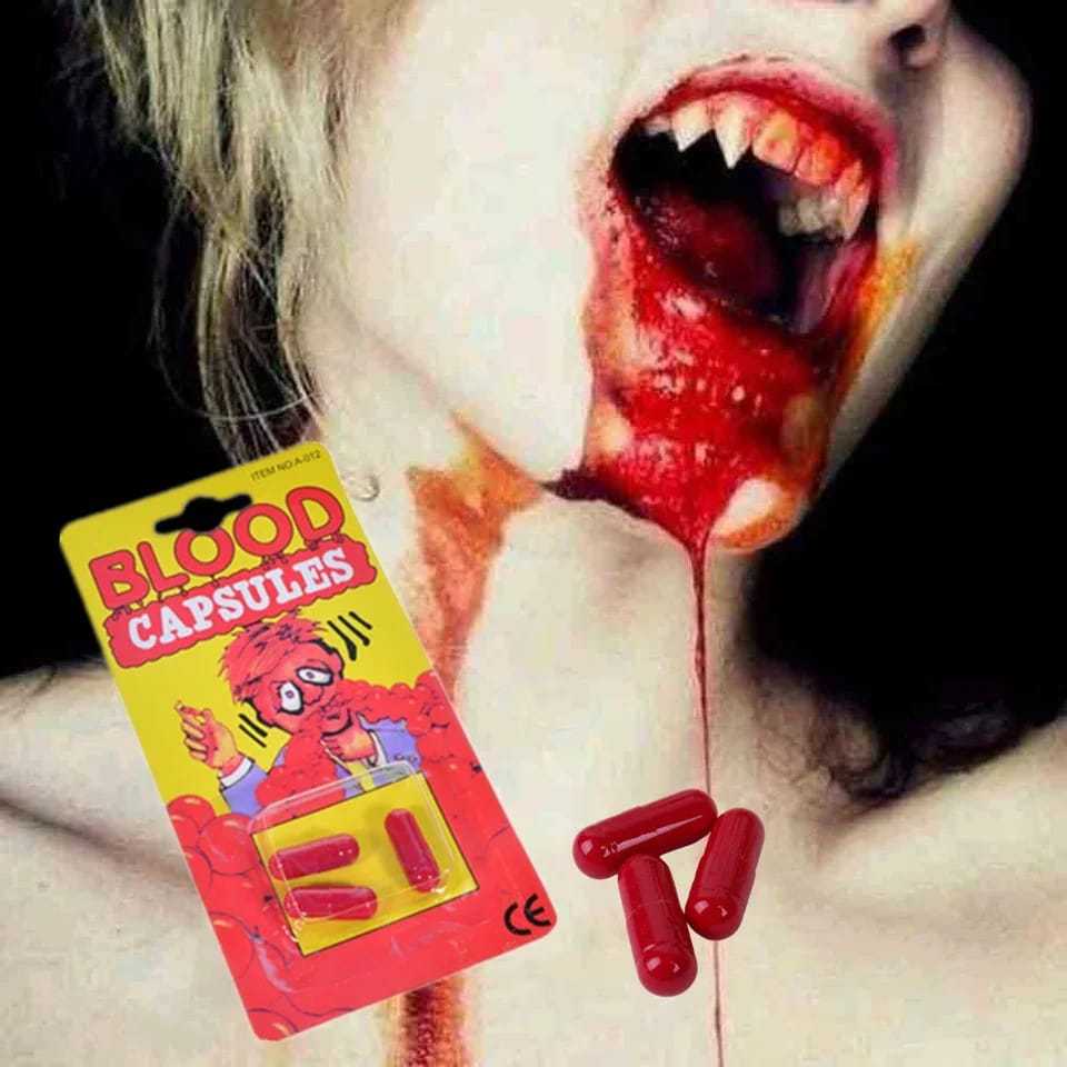 3 ชิ้น FAKE BLOOD CAPSULES FAKE BLOOD CAPSULES PRANK POWDER COSPLAY HALLOWEEN BLOOD PILL